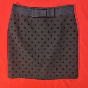 Ann Taylor LOFT Black Geometric Print Lined Poly Cotton Skirt Women's‎ 4P